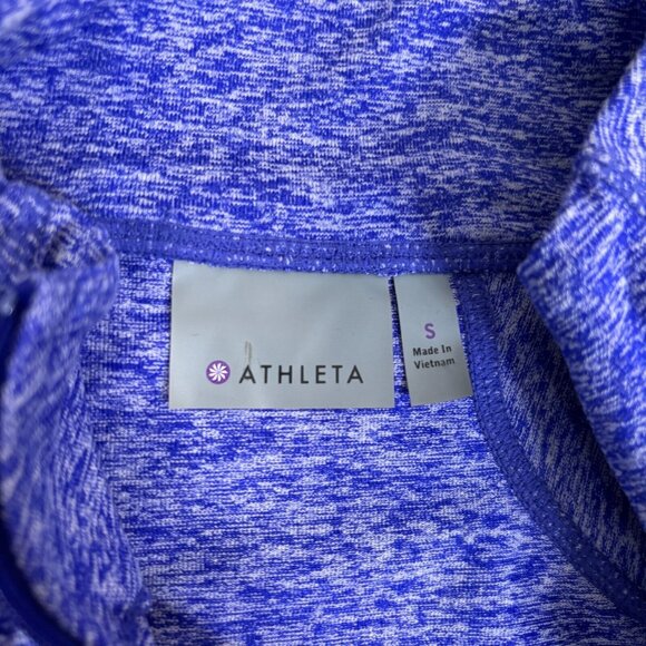 Athleta Running Wild 3.0 Half-Zip Pullover Small Heather Purple Long Sleeve - Picture 11 of 12